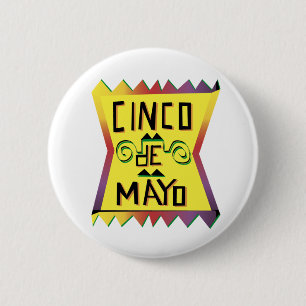 Badge Rond 5 Cm Bouton de Cinco De Mayo