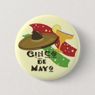 Badge Rond 5 Cm Bouton de Cinco De Mayo