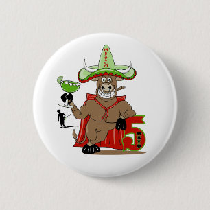 Badge Rond 5 Cm Bouton de Cinco De Mayo