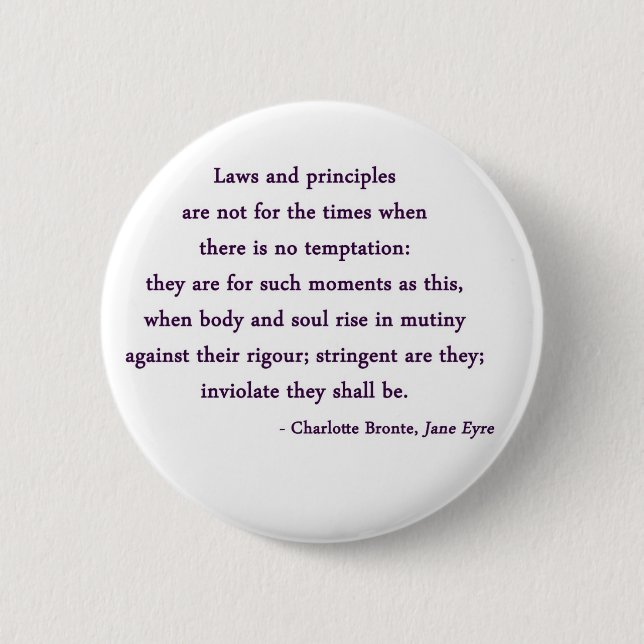 Badge Rond 5 Cm Bouton de citation de Jane Eyre (Devant)