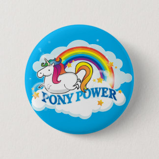 Badge Rond 5 Cm Bouton de classique de licorne de puissance de