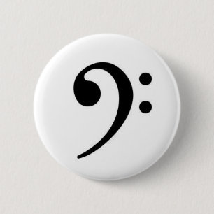 Badge Rond 5 Cm Bouton de clef basse