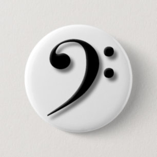 Badge Rond 5 Cm Bouton de clef basse
