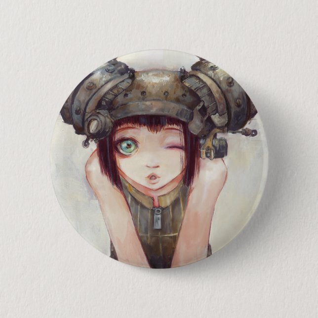 Badge Rond 5 Cm Bouton de clin d'oeil (Devant)