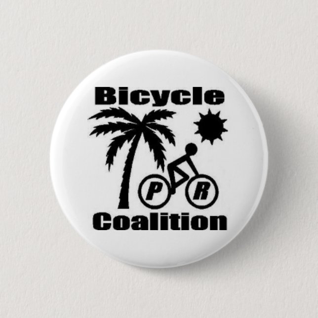 Badge Rond 5 Cm Bouton de coalition de bicyclette de Porto Rico (Devant)