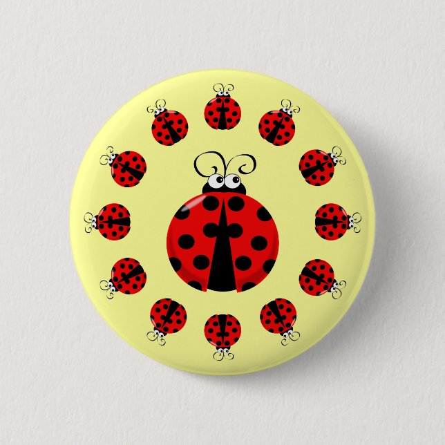 Badge Rond 5 Cm Bouton de coccinelle (Devant)