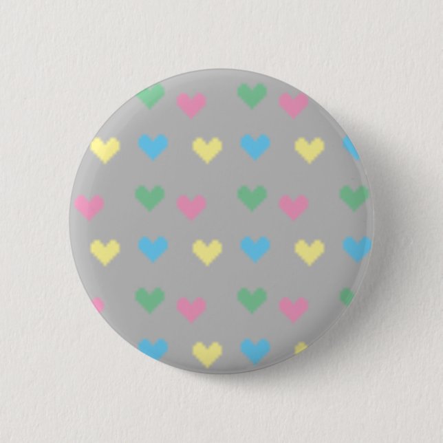 Badge Rond 5 Cm Bouton de coeur (Devant)
