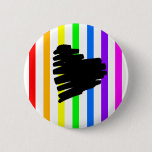 Badge Rond 5 Cm Bouton de coeur d'arc-en-ciel