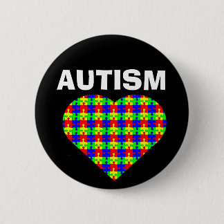 Badge Rond 5 Cm Bouton de coeur d'autisme