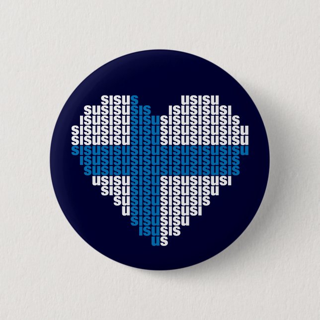 Badge Rond 5 Cm Bouton de coeur de Sisu (Devant)