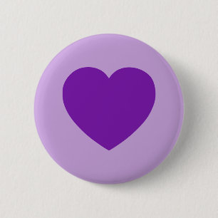 Badge Rond 5 Cm Bouton de coeur violet