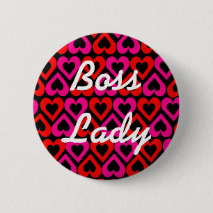 Badge Rond 5 Cm Bouton de cœurs de Dame Patronnesse