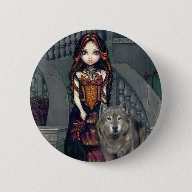 Badge Rond 5 Cm Bouton "de comtesse de loup" (Devant)