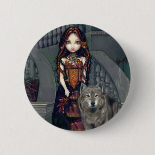 Badge Rond 5 Cm Bouton "de comtesse de loup"