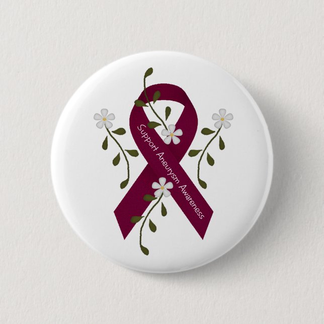 Badge Rond 5 Cm Bouton de conscience d'anévrisme de soutien (Devant)