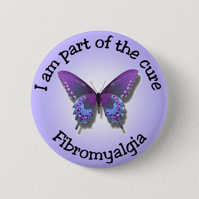 Badge Rond 5 Cm Bouton de conscience de fibromyalgie (Devant)