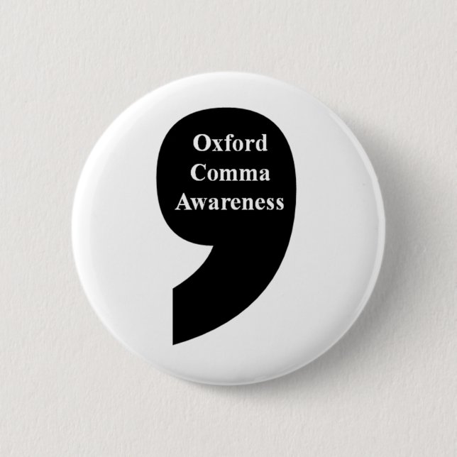 Badge Rond 5 Cm Bouton de conscience de virgule d'Oxford (Devant)