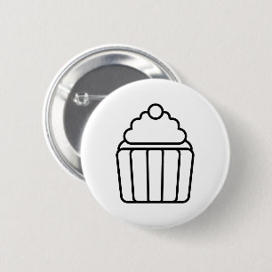 Badge Rond 5 Cm Bouton de contour de cupcake minimaliste