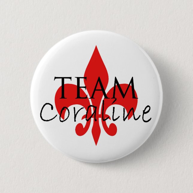 Badge Rond 5 Cm Bouton de Coraline d'équipe (Devant)