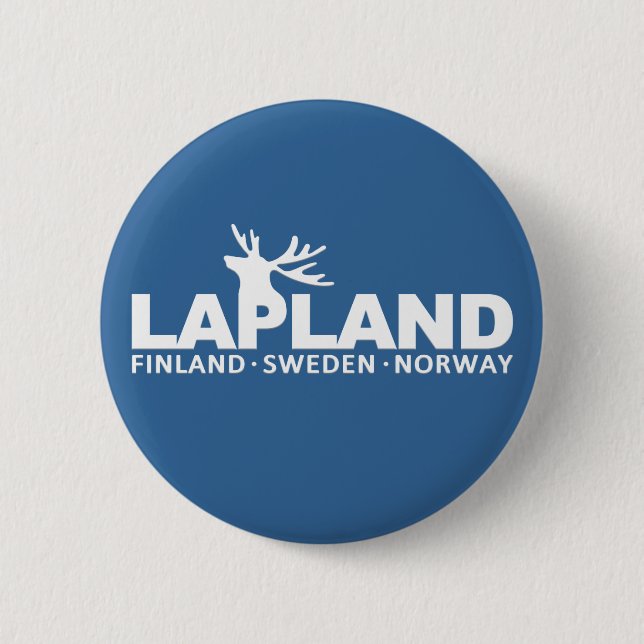 Badge Rond 5 Cm Bouton de coutume de la LAPONIE (Devant)