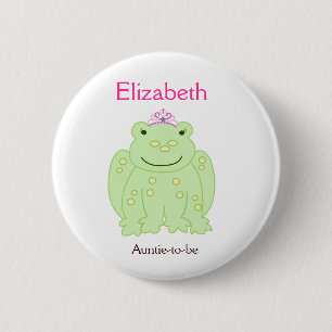 Badge Rond 5 Cm Bouton de coutume de PRINCESSE FAIRYTALE FROG NAME