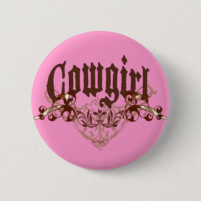Badge Rond 5 Cm Bouton de cow-girl (Devant)