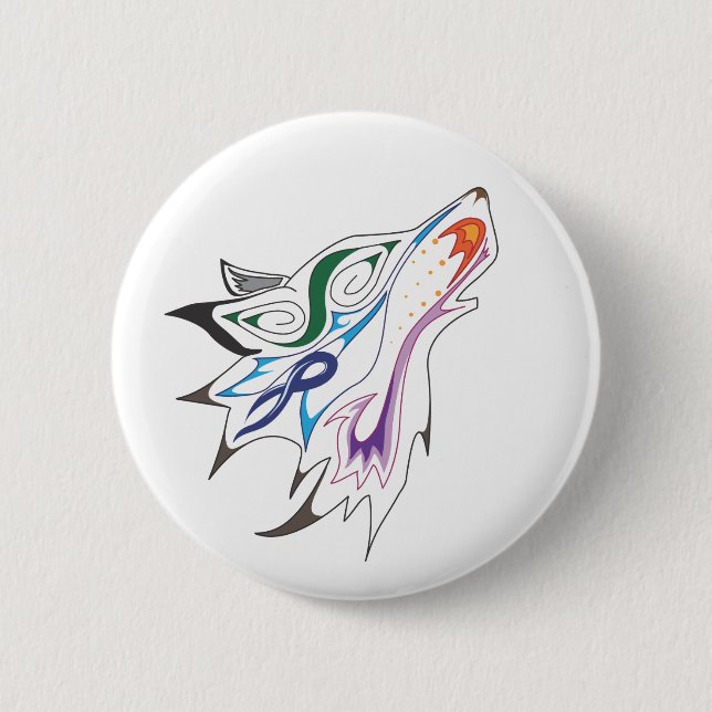 Badge Rond 5 Cm Bouton de coyote (Devant)