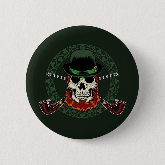 Badge Rond 5 Cm Bouton de crâne de lutin (Devant)