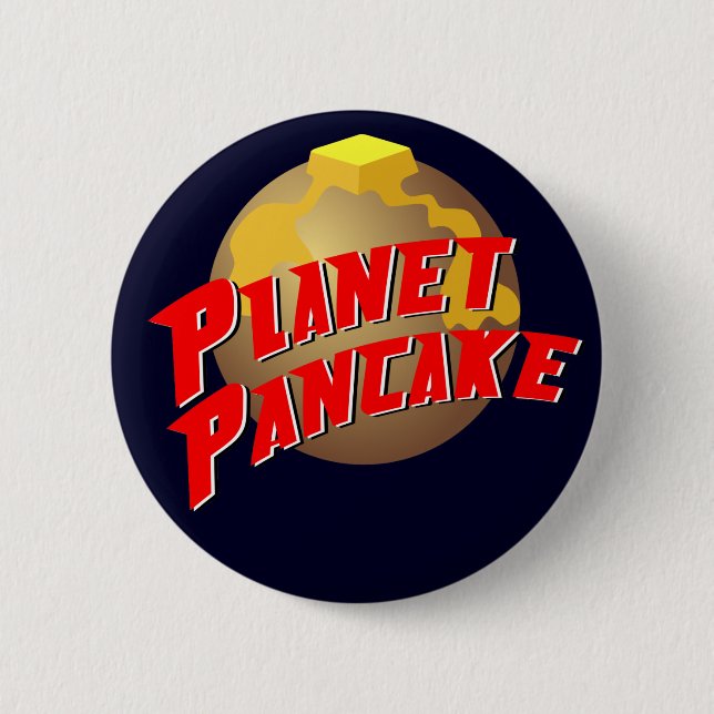 Badge Rond 5 Cm Bouton de crêpe de planète (Devant)