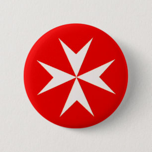 BADGE ROND 5 CM BOUTON DE CROIX MALTAISE