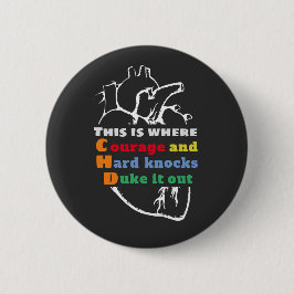 Badge Rond 5 Cm Bouton de croquis du coeur du cloud Word Courage C