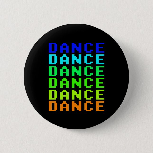 Badge Rond 5 Cm Bouton de danse arc-en-ciel (Devant)