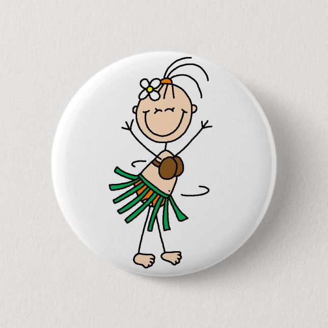 Badge Rond 5 Cm Bouton de danseur de danse polynésienne (Devant)