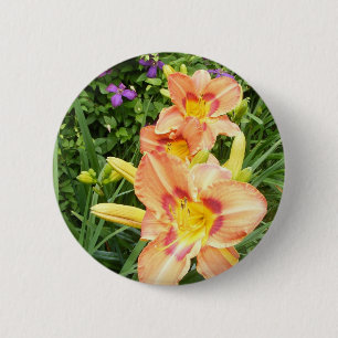 Badge Rond 5 Cm Bouton de ~ de l'hémérocalle 18