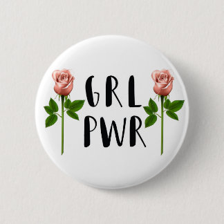 Badge Rond 5 Cm Bouton de ~ de PUISSANCE de FILLE