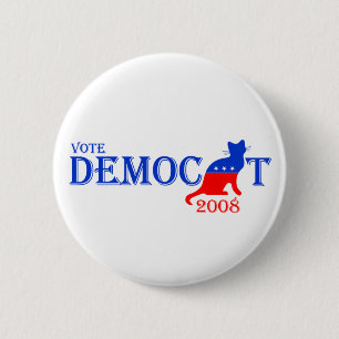 Badge Rond 5 Cm Bouton de Democat de vote