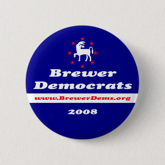 Badge Rond 5 Cm Bouton de Démocrate 2008 de brasseur