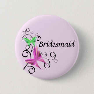 Badge Rond 5 Cm Bouton de demoiselle d'honneur de papillon