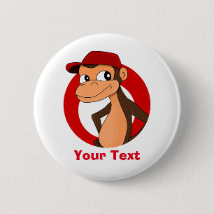 Badge Rond 5 Cm Bouton de dessin animé Chimp
