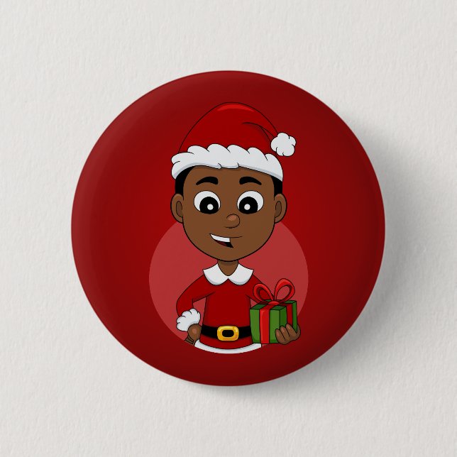 Badge Rond 5 Cm Bouton de dessin animé de Noël (Devant)