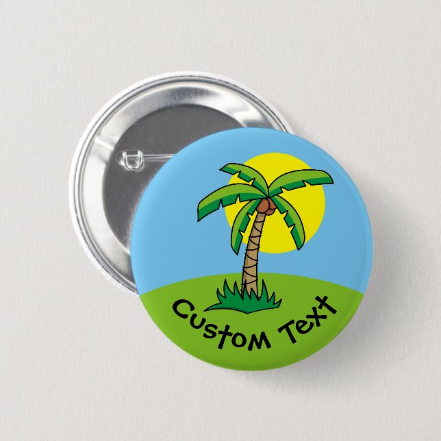 Badge Rond 5 Cm Bouton de dessin de palmier (Devant & derrière)