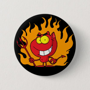 Badge Rond 5 Cm Bouton de diable de Halloween