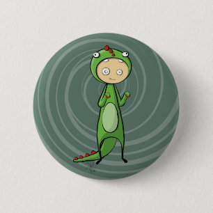Badge Rond 5 Cm Bouton de Dino