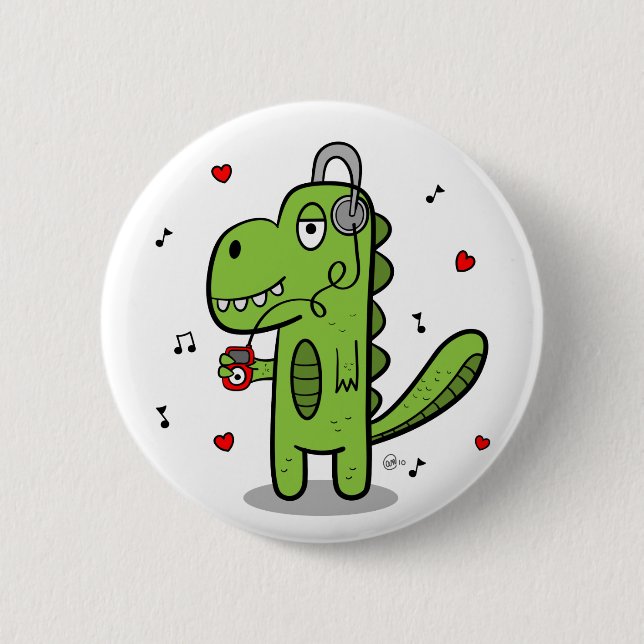 Badge Rond 5 Cm Bouton de dinosaure de Rockosaur (Devant)