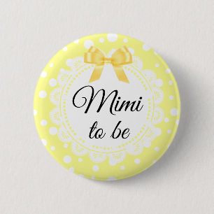 Badge Rond 5 Cm Bouton De Douche À Point Polka Jaune