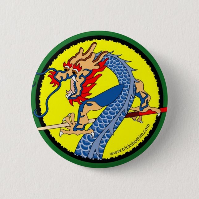 Badge Rond 5 Cm Bouton de dragon de couleur (Devant)