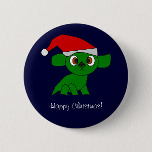 Badge Rond 5 Cm Bouton de dragon de Noël