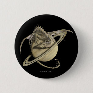 Badge Rond 5 Cm Bouton de dragon de Saturn