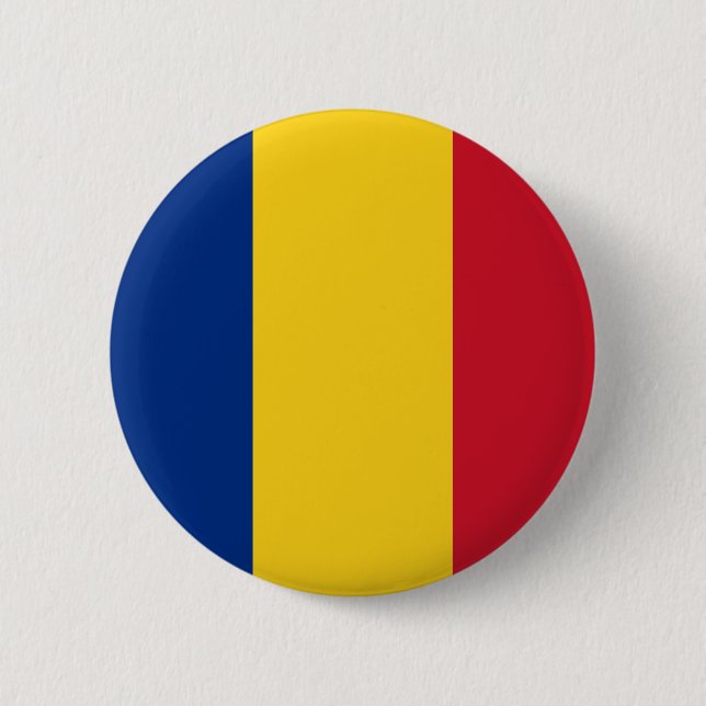 Badge Rond 5 Cm Bouton de drapeau de la Roumanie (Devant)