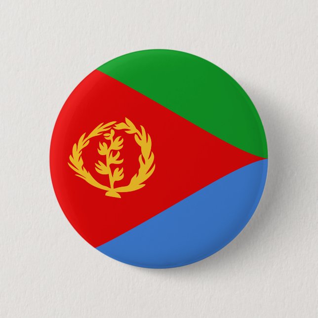 Badge Rond 5 Cm Bouton de drapeau de l'Érythrée Fisheye (Devant)